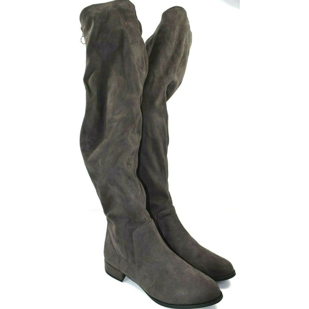 Charlotte Russe Women's Gray Knee High‎ Boots Size 8 with Box